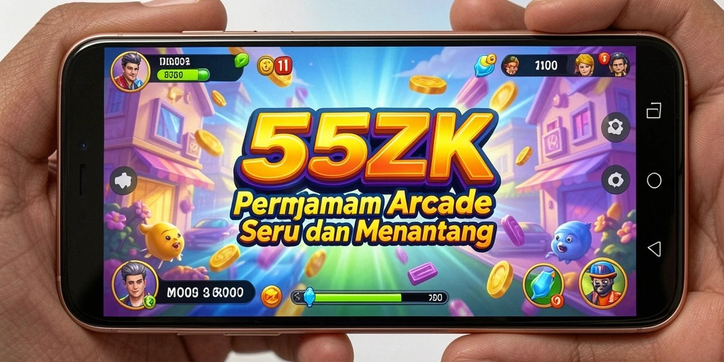 Screenshot menunjukkan aksi seru gameplay 555ZK di level yang menantang.
