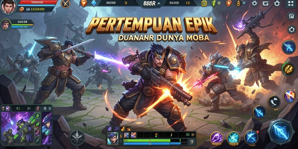 Screenshot gameplay <strong>888R</strong> menunjukkan aksi pertempuran tim yang mendebarkan.
