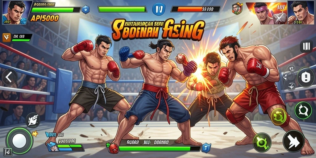 Gameplay seru dalam API5000 dengan karakter dan arena beragam.