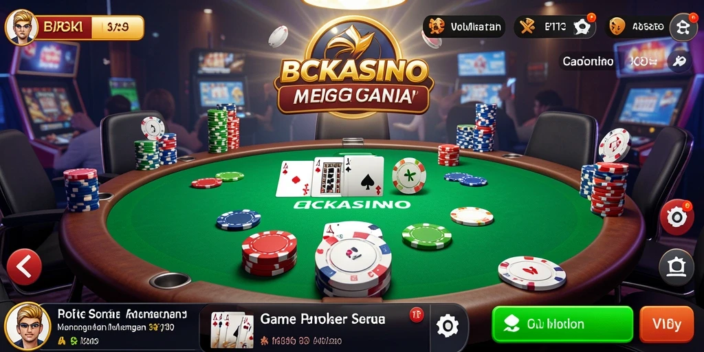Tampilan gameplay Poker yang mengasyikkan di BCKASINO.