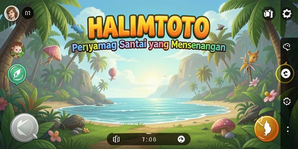 Tampilan gameplay HALIMTOTO yang penuh warna dan menarik.