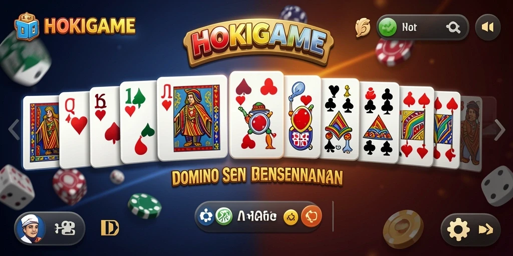 Tampilan gameplay HOKIGAME yang menarik saat bermain Domino.