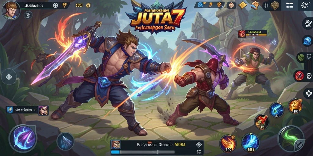 Gameplay seru JUTA7 dengan pertarungan tim yang mendebarkan.