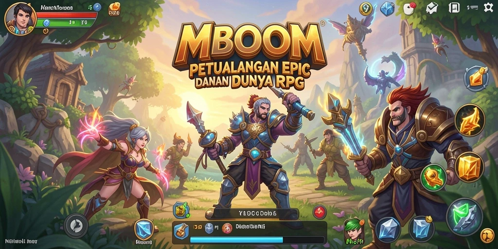 Tampilan menarik dari gameplay RPG MBOOM yang penuh aksi.