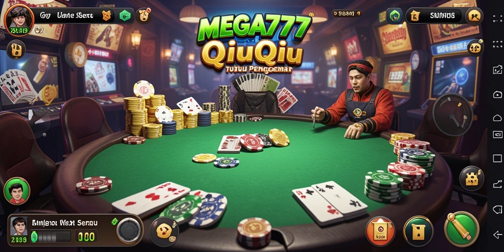 Screenshot gameplay MEGA777 menampilkan keseruan bermain QiuQiu.