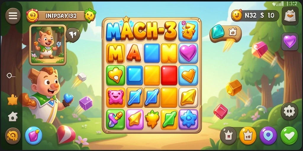 Tampilan warna-warni dan gameplay menantang N32 Match-3.